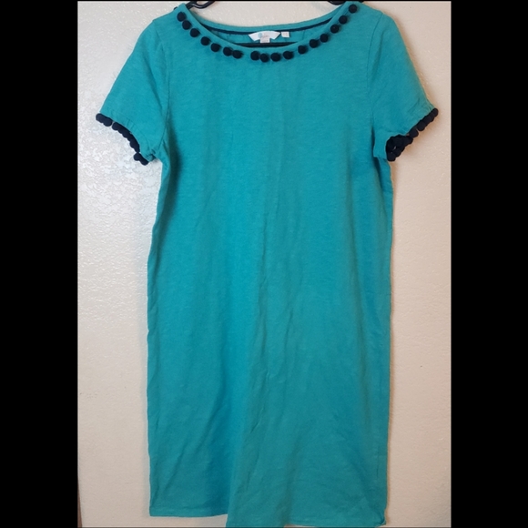 Boden Bridget Blue Pom Pom Jersey Boho Dress - Picture 5 of 8